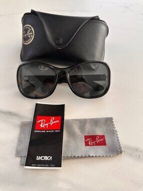 Ray-Ban Jackie Ohh RB4101 Sunglasses Black Butterfly Frame Womens with Case